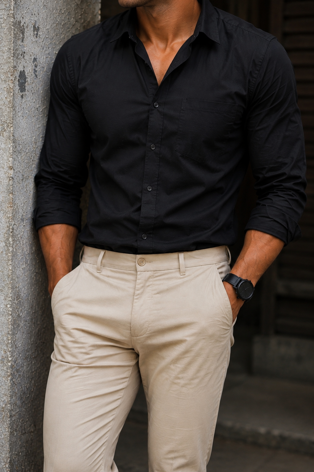 Black Shirt & Sandal Pant Combo