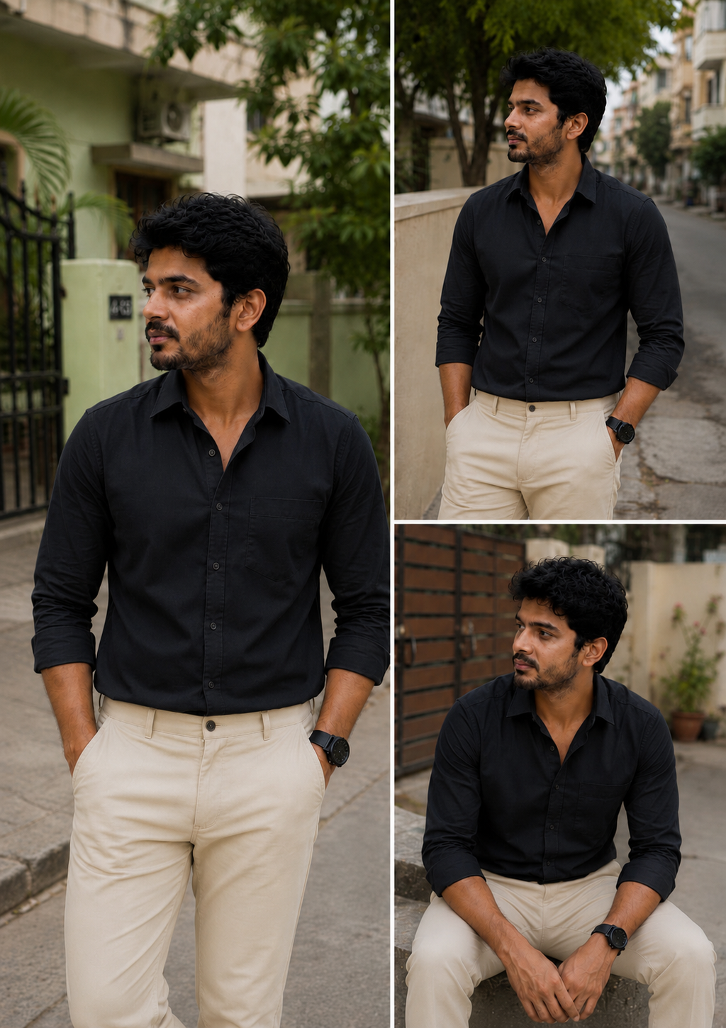 Black Shirt & Sandal Pant Combo
