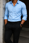 Sky Blue Shirt & Black Pant Combo