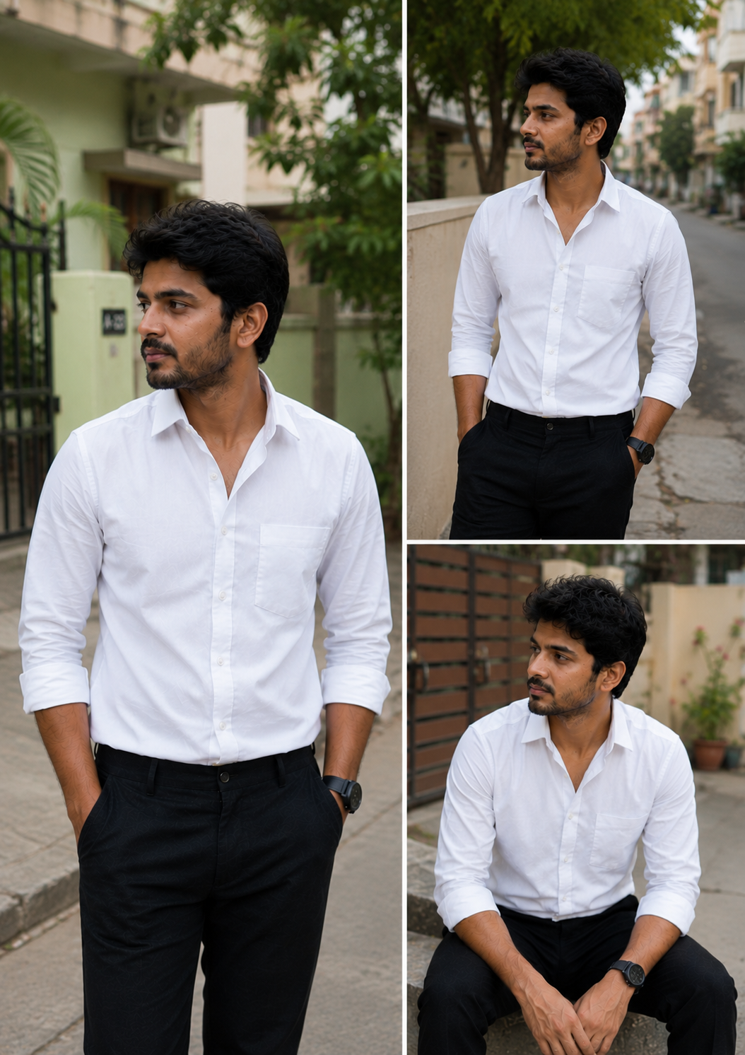 White Shirt & Black Pant Combo
