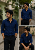 Navy Blue Shirt & Black Pant Combo