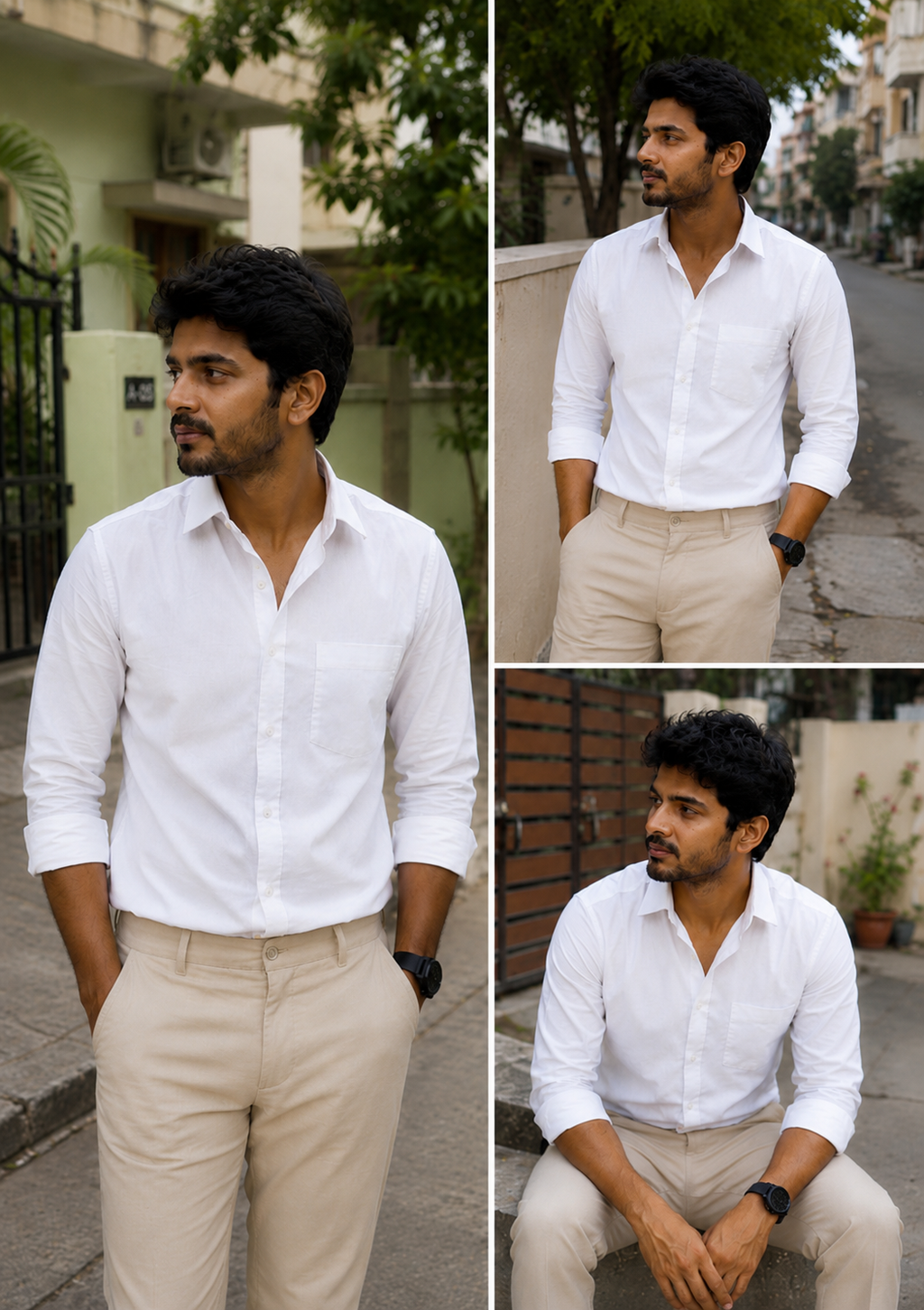 White Shirt & Sandal Pant Combo