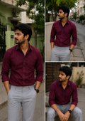 Red Shirt & Lite Grey Pant Combo
