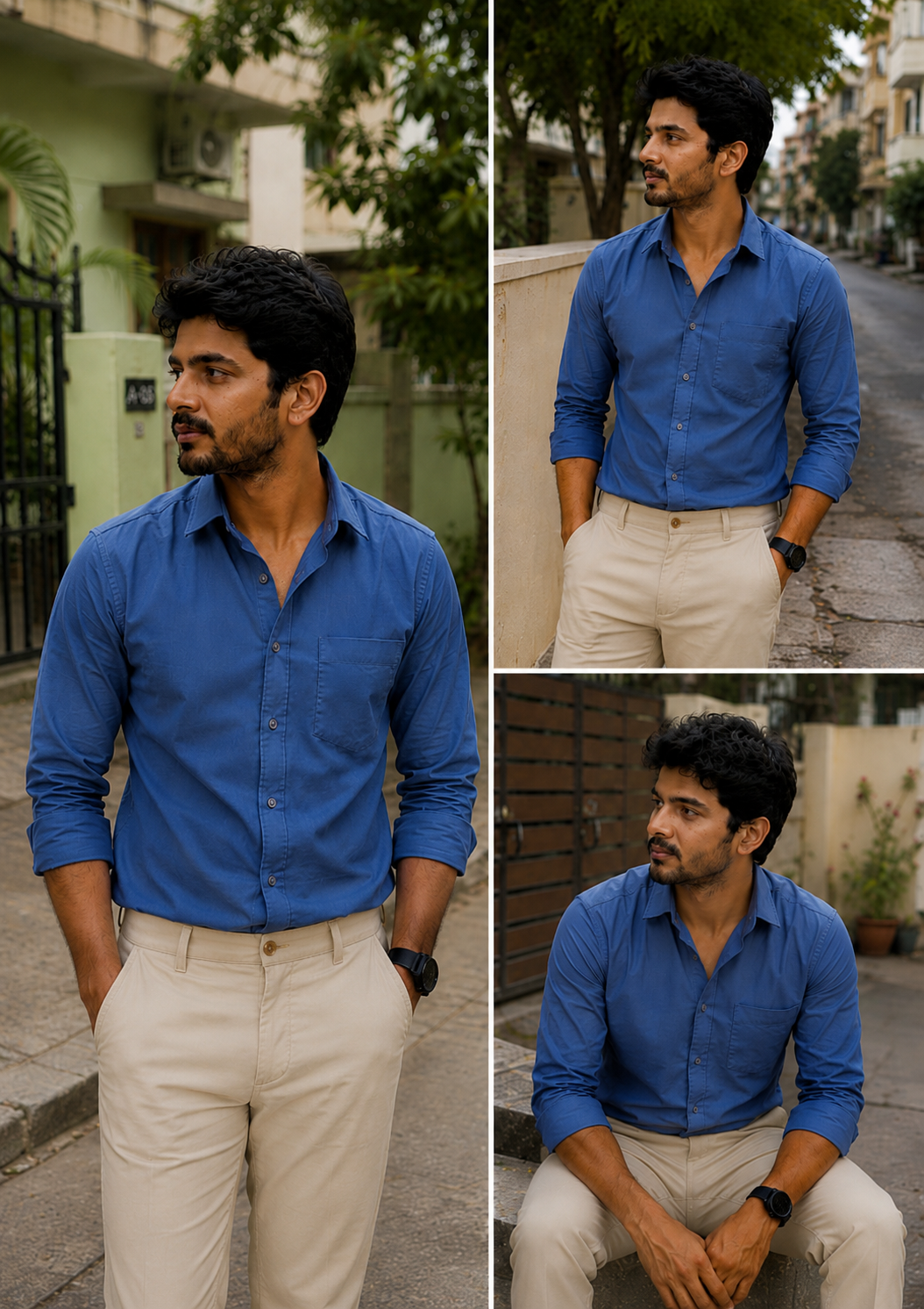 Royal Blue Shirt & Sandal Pant Combo