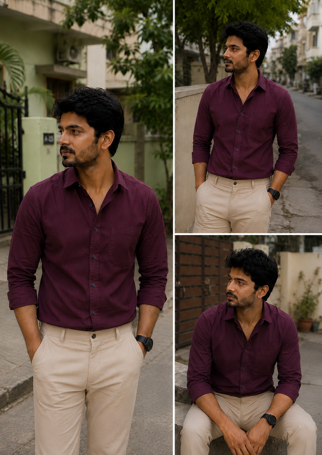 Maroon Shirt & Sandal Pant Combo