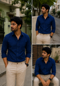 Navy Blue Shirt & Sandal Pant Combo