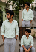 Pista Green Shirt & Lite Grey Pant Combo