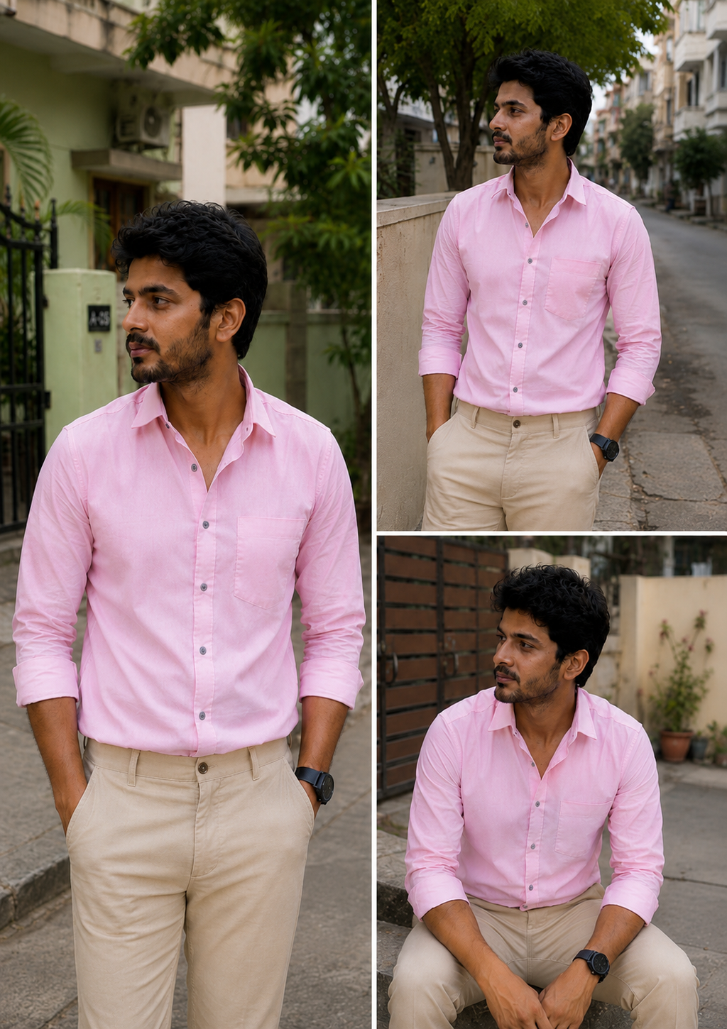 Rose Colour Shirt & Sandal Pant Combo